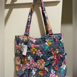 Vera Bradley , Medium to Large size bag, Grey with pink/yellow/green/white.